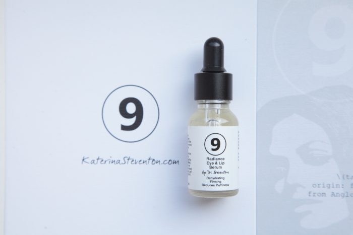 A photograph of 9 skincare serum by Dr Katerina Steventon